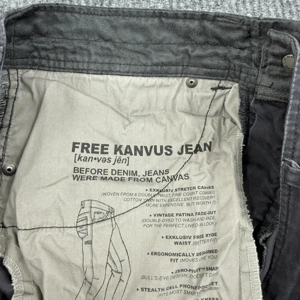 Kuhl Pant Black 35x30 Free Kanvus Jean Vintage Patinadye Canvas Articulated Knee